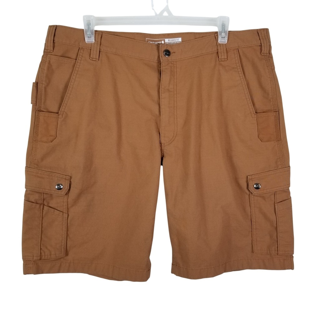 Carhartt Men Rugged Flex Relaxed Fit Ripstop Cargo Work Shorts Brown BS4727-M 42